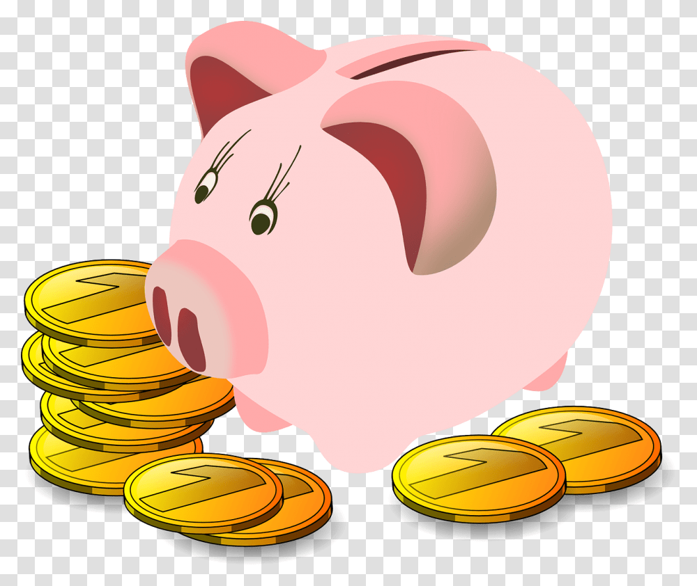 Converting Coins To Cash, Piggy Bank Transparent Png