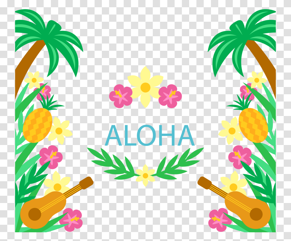 Convite Para Festa Tropical Clipart Cuisine Of Hawaii Hawaiian Photo Booth Frame, Floral Design, Pattern, Plant Transparent Png