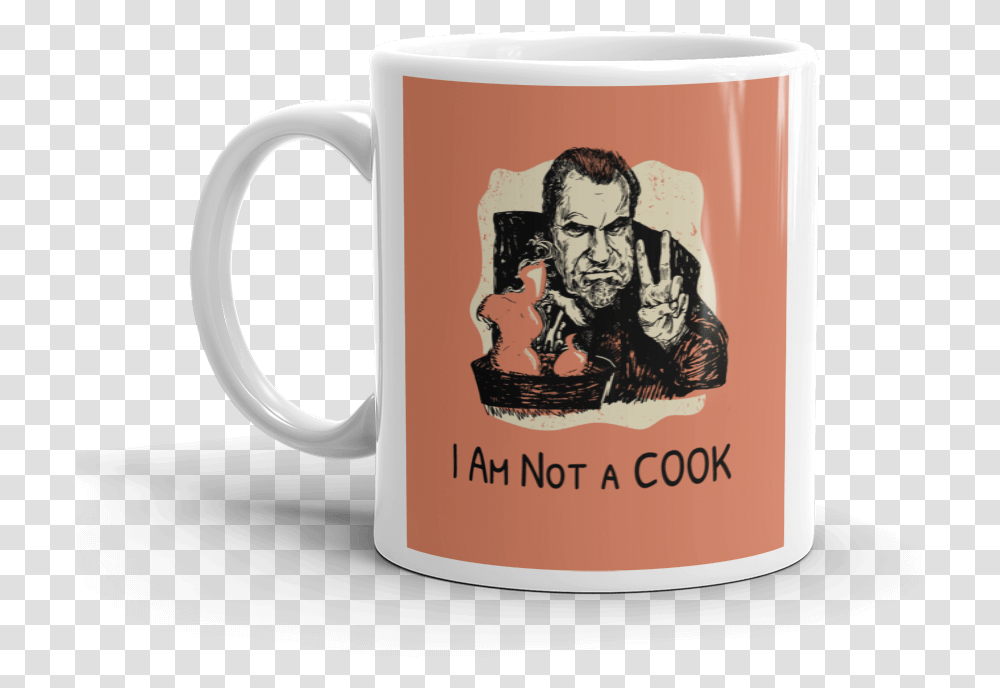 Cook Mug Mockup Handle On Left, Coffee Cup, Person, Human, Stein Transparent Png