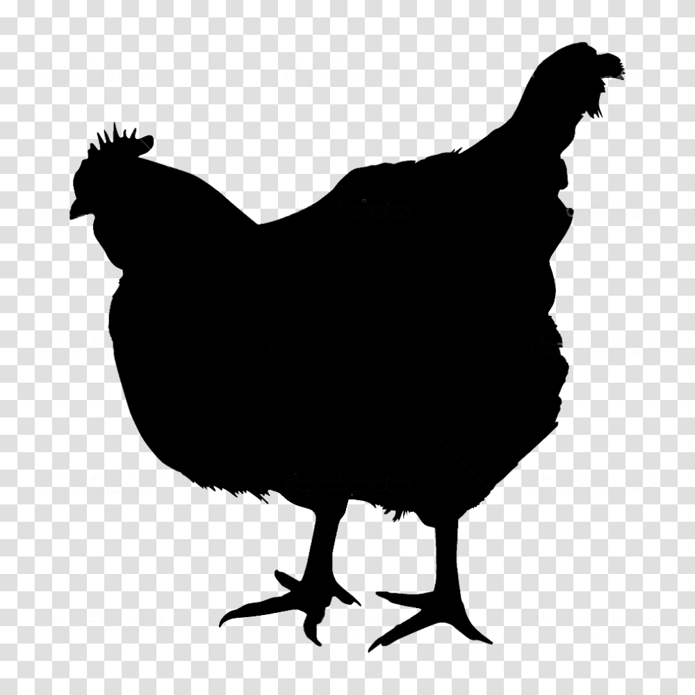 Cooked Chicken Silhouette Fried Chicken Silhouette, Animal, Bird, Hen, Poultry Transparent Png