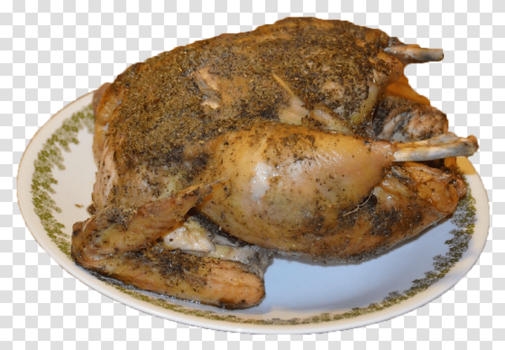 Cooked Sage Rubbed Whole Roast Chicken Or Turkey Turkey Meat, Food, Meal, Dinner, Supper Transparent Png