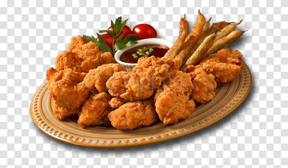 Cooked Steak Clipart Fried Chicken Plate, Meal, Food, Dish, Platter Transparent Png