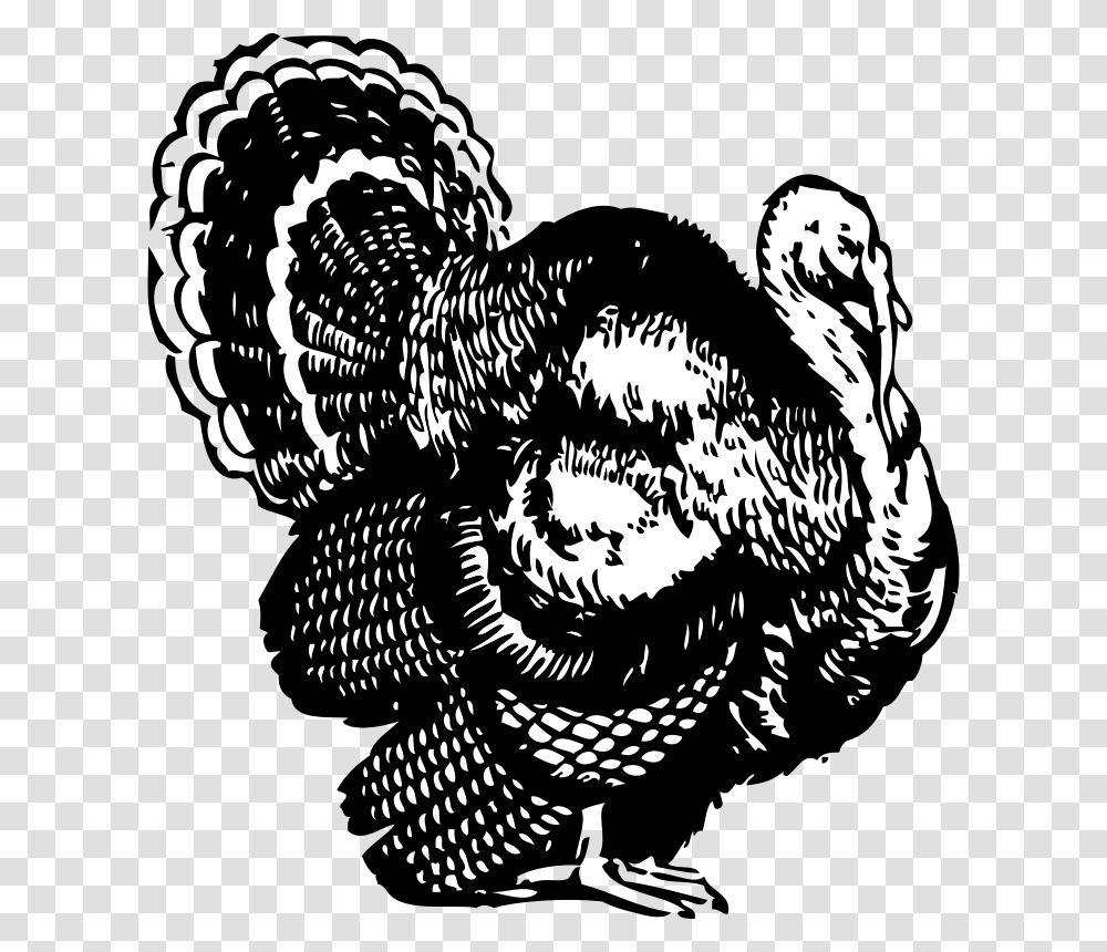 Cooked Thanksgiving Turkey Clipart Black And White Turkey Black And White Clipart, Animal, Bird, Stencil, Person Transparent Png