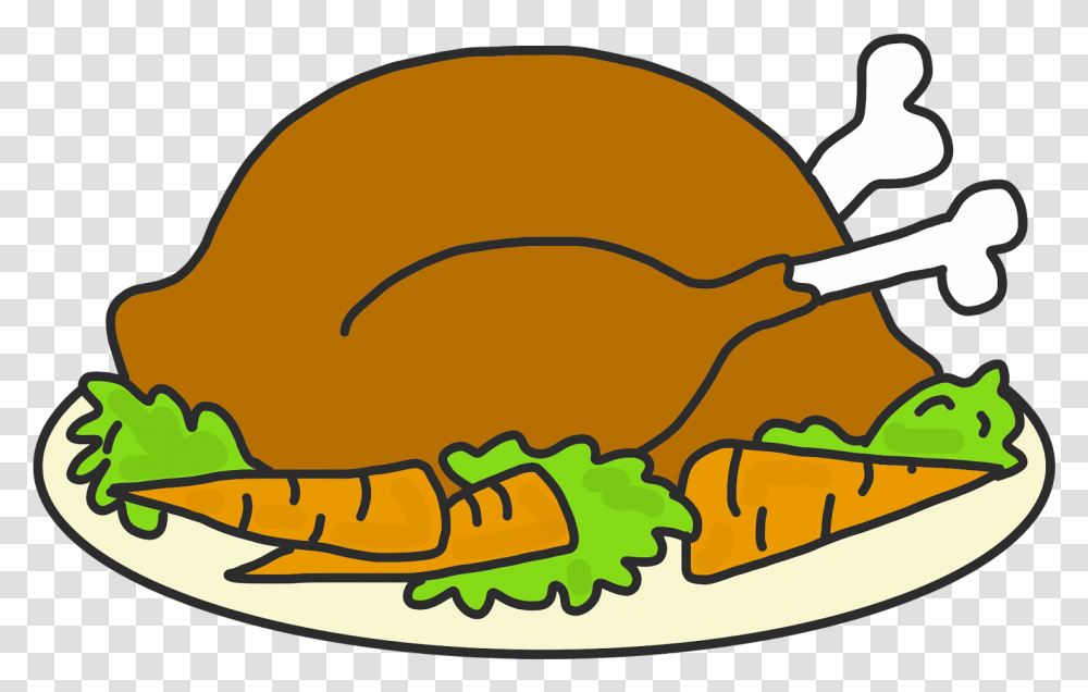 Cooked Turkey Clipart Cooked Turkey Cartoon, Helmet, Meal, Food Transparent Png