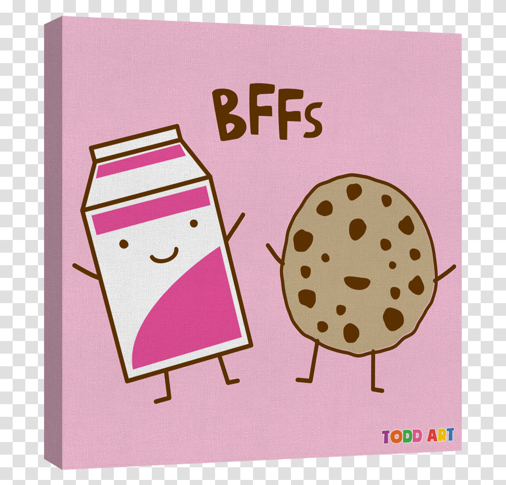 Cookie And Milk Bff, Label, Food, Cracker Transparent Png