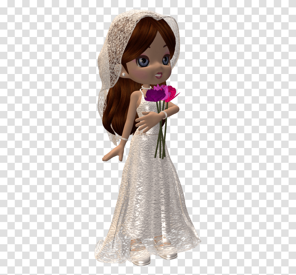 Cookie Bridal By Lupadgds Doll, Toy, Dress, Flower Transparent Png