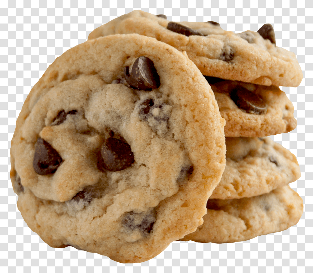 Cookie Chocolate Chip Cookies Background, Bread, Food, Biscuit, Plant Transparent Png