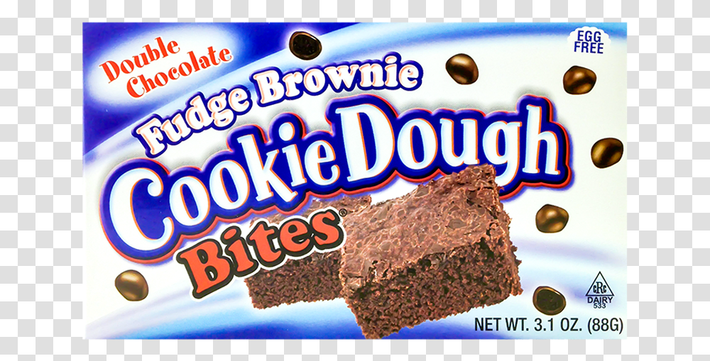 Cookie Dough Bites Fudge Brownie 88g Front Snack Cake, Dessert, Food, Biscuit, Chocolate Transparent Png