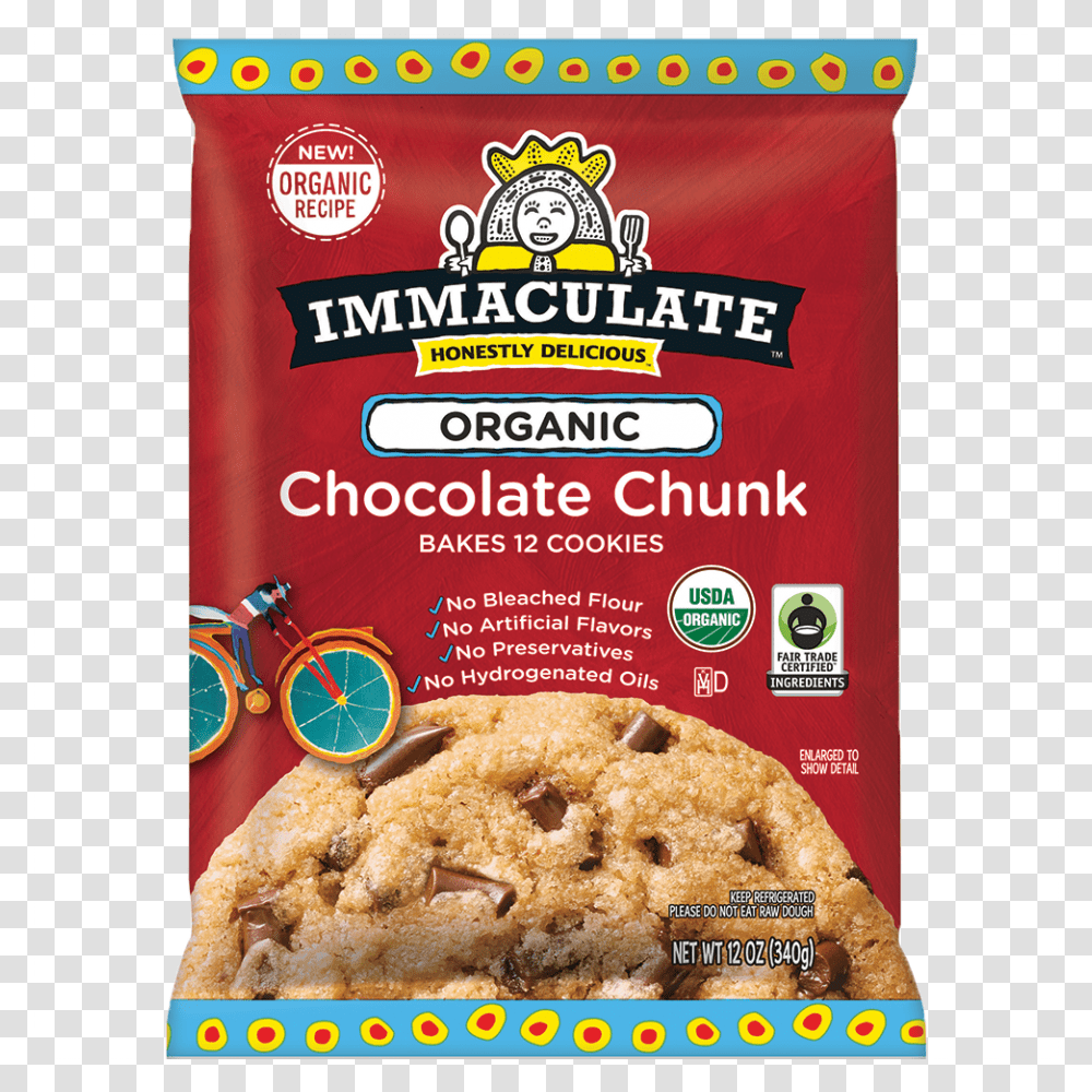 Cookie Dough Immaculate Chocolate Chip Cookie Mix, Food, Sweets, Confectionery, Bread Transparent Png