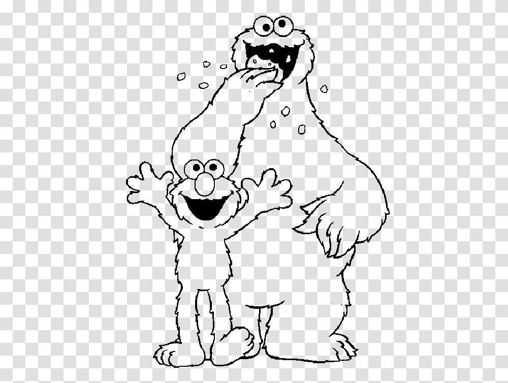 Cookie Monster And Elmo Coloring Pages Cookie Monster Colouring Pages, Mammal, Animal, Stencil, Wildlife Transparent Png