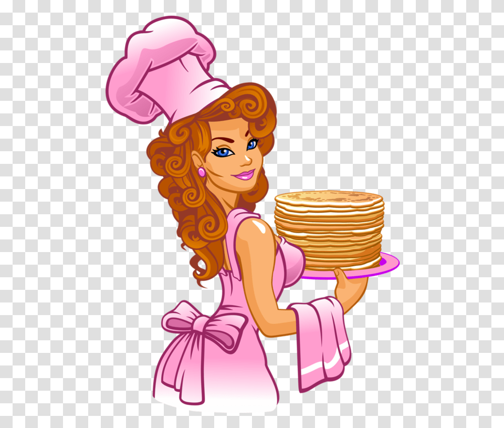 Cooking Chef Cartoon Girl, Person, Bread, Food, Manga Transparent Png