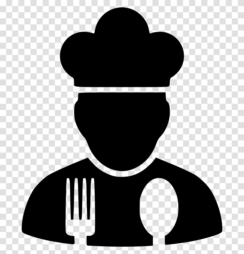 Cooking Chef Restaurant Black Black And White Chef Icon, Stencil, Silhouette Transparent Png