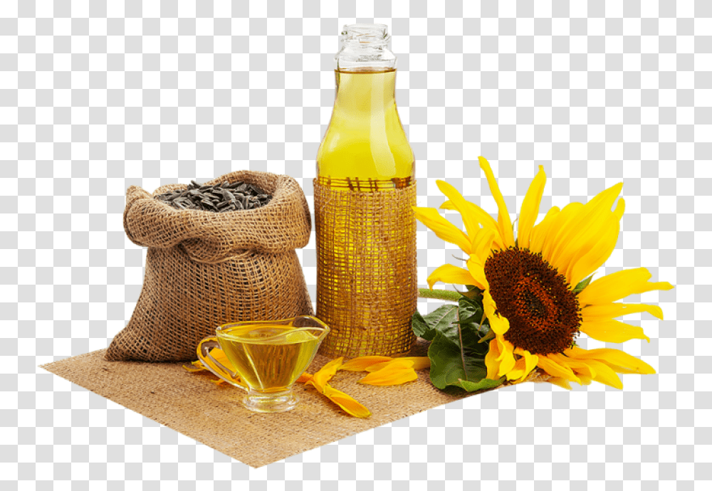 Cooking Oil Bottle, Plant, Flower, Sunflower, Beverage Transparent Png