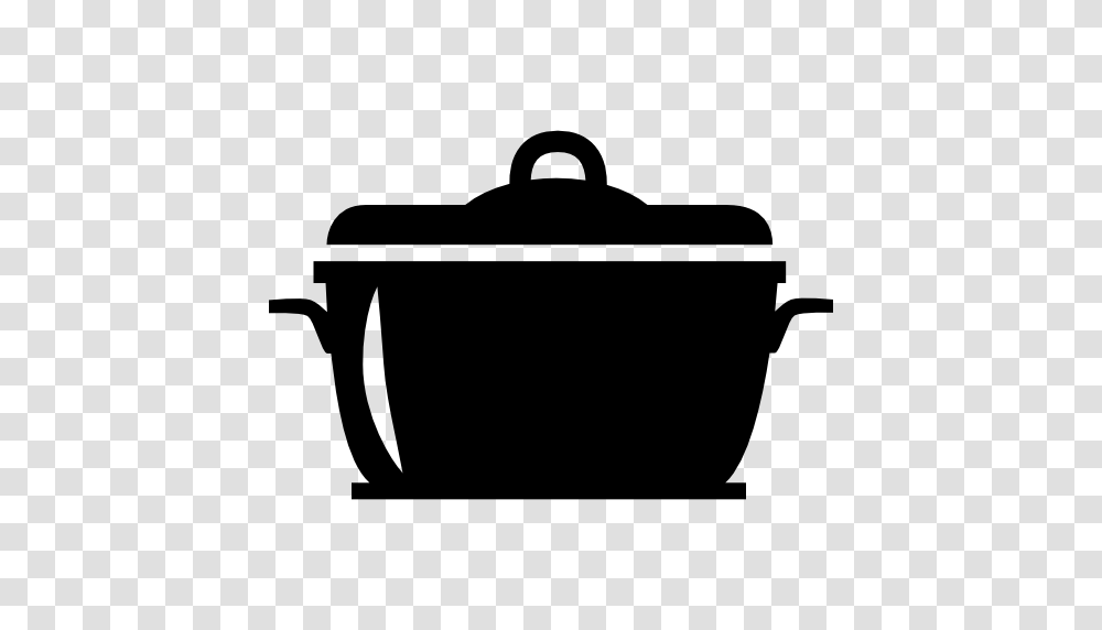 Cooking Pot With Cover, Stencil, Silhouette, Pottery, Bowl Transparent Png