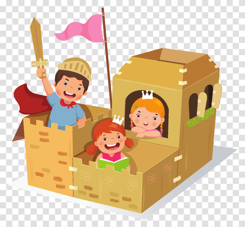 Cookout Clipart End Cardboard Box Play Clipart, Drawing, Carton, Doodle, Elf Transparent Png