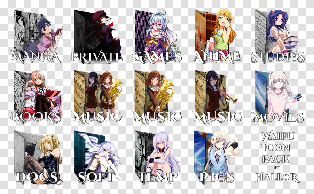 Cool Anime Icon Manga Folder Icon, Comics, Book, Person, Human Transparent Png