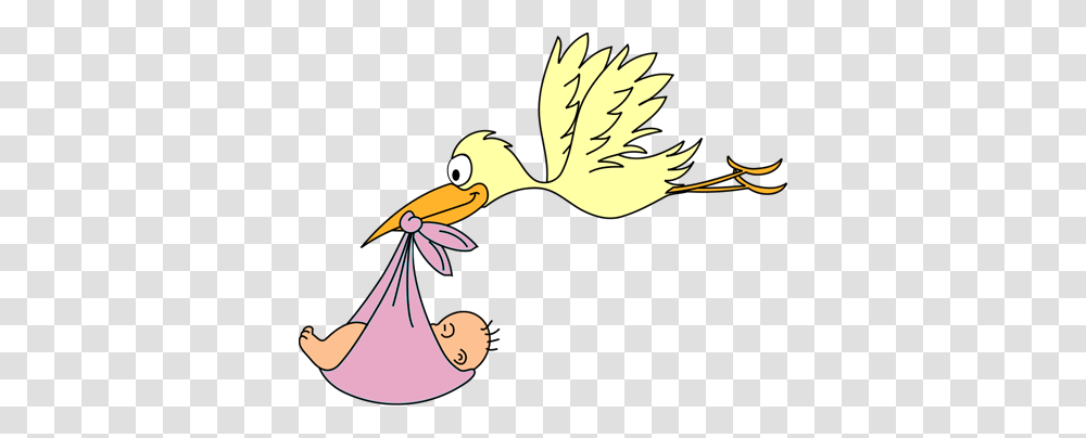 Cool Baby Girl Stork Clipart Baby Girl Baby Shower Clip Art For Girls, Bird, Animal, Leisure Activities Transparent Png