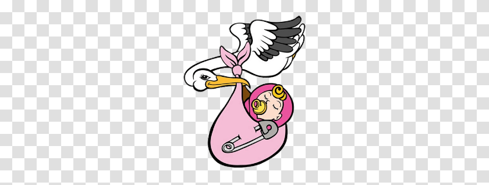 Cool Baby Girl Stork Clipart Baby Girl Baby Shower Clip Art For Girls, Leisure Activities, Bird, Animal, Doodle Transparent Png