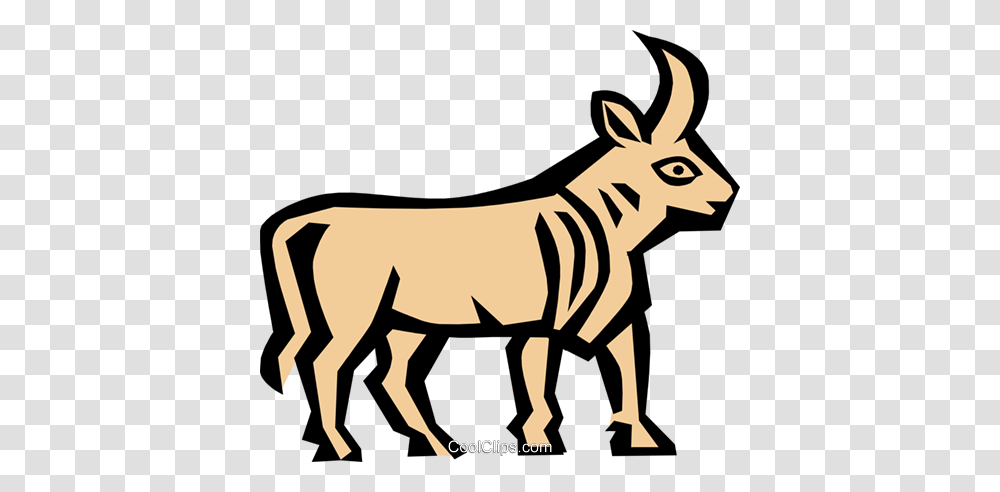Cool Bull Royalty Free Vector Clip Art Illustration, Mammal, Animal, Horse, Antelope Transparent Png