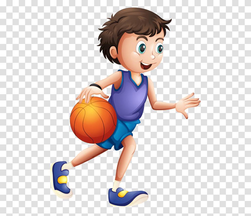 Cool Cartoon Character With Basketball Clipart Vector Playing Basketball Clipart, Person, Human, People, Team Sport Transparent Png
