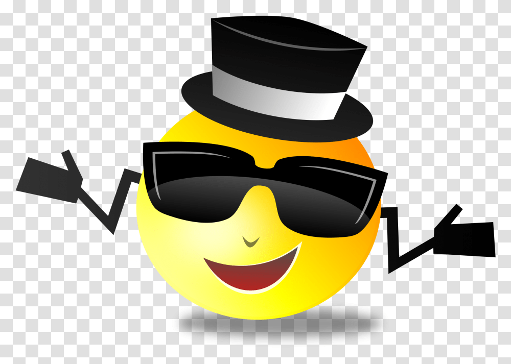 Cool Clipart Background Smiley Face With Top Hat, Sunglasses, Accessories, Accessory, Goggles Transparent Png