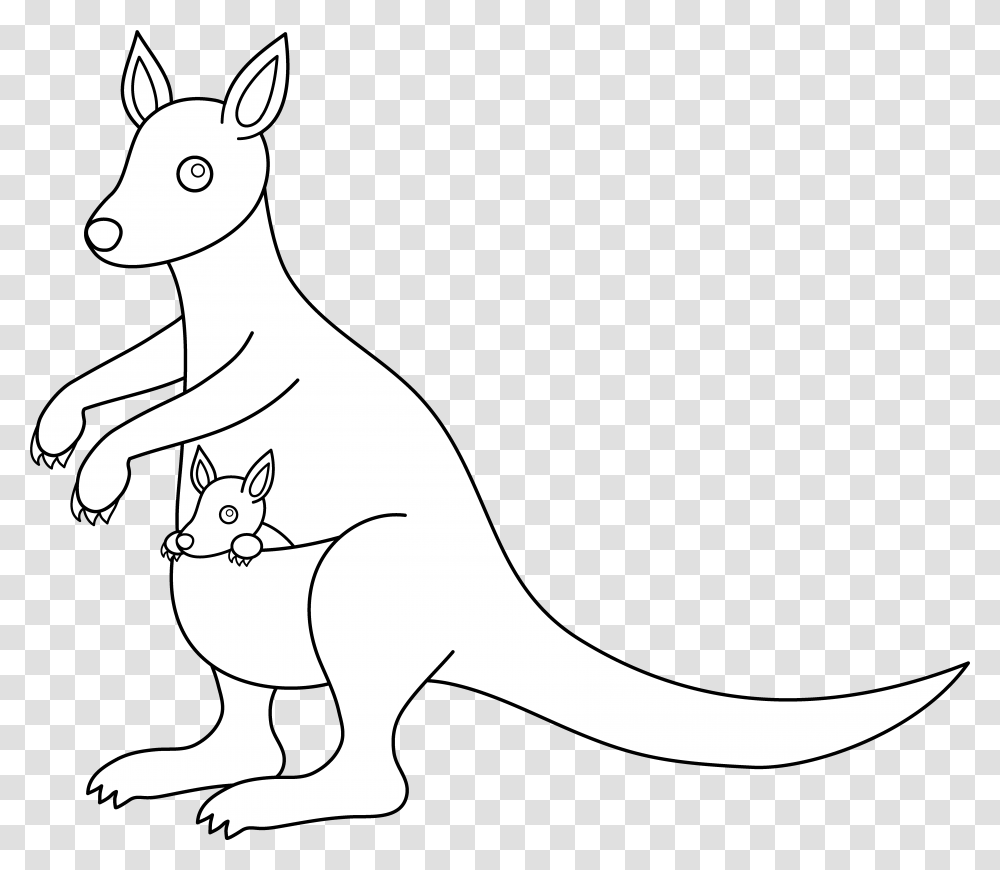 Cool Clipart Kangaroo Free For Kangaroo Image Line Art, Mammal, Animal, Wallaby, Cat Transparent Png