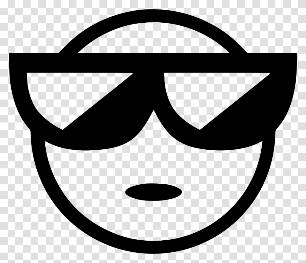 Cool Man Boy Styled Smile Smiley Cool Guy Icon, Stencil, Logo, Trademark Transparent Png