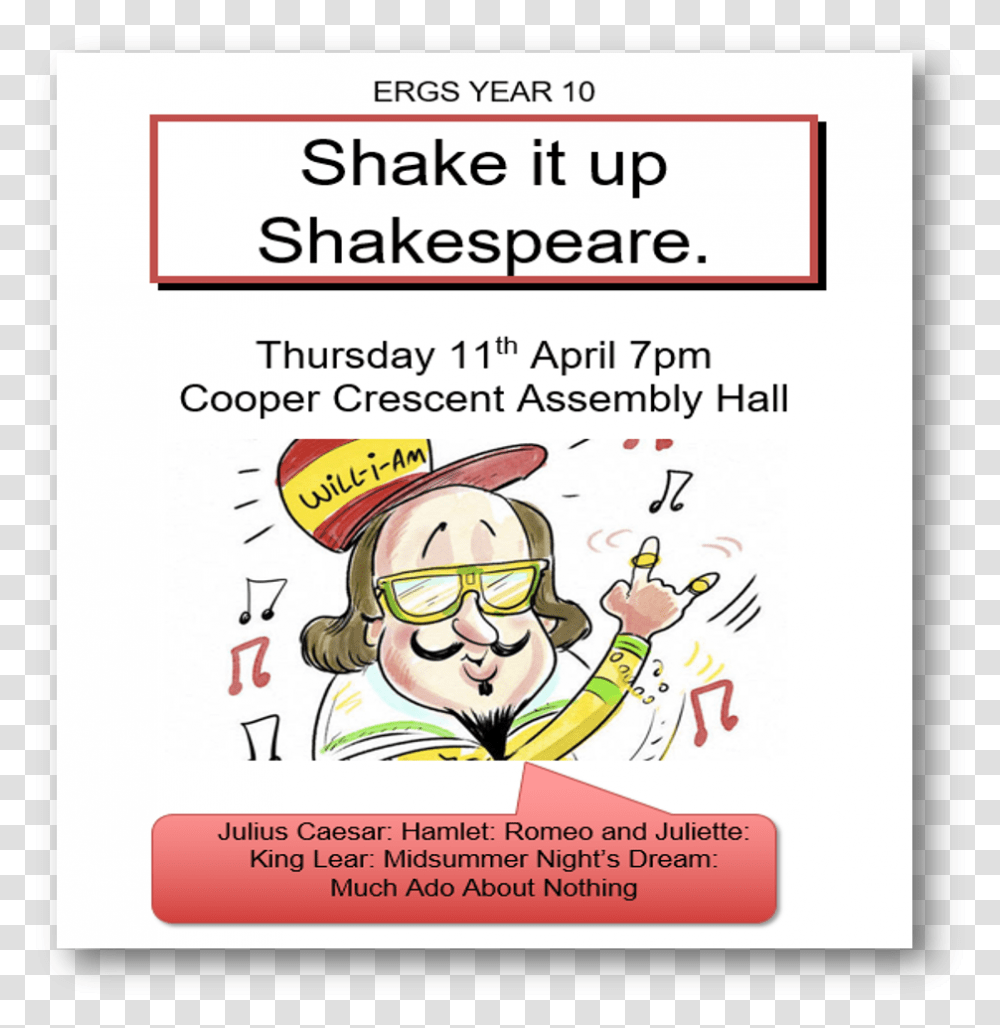 Cool Shakespeare Cartoon, Poster, Advertisement, Flyer, Paper Transparent Png