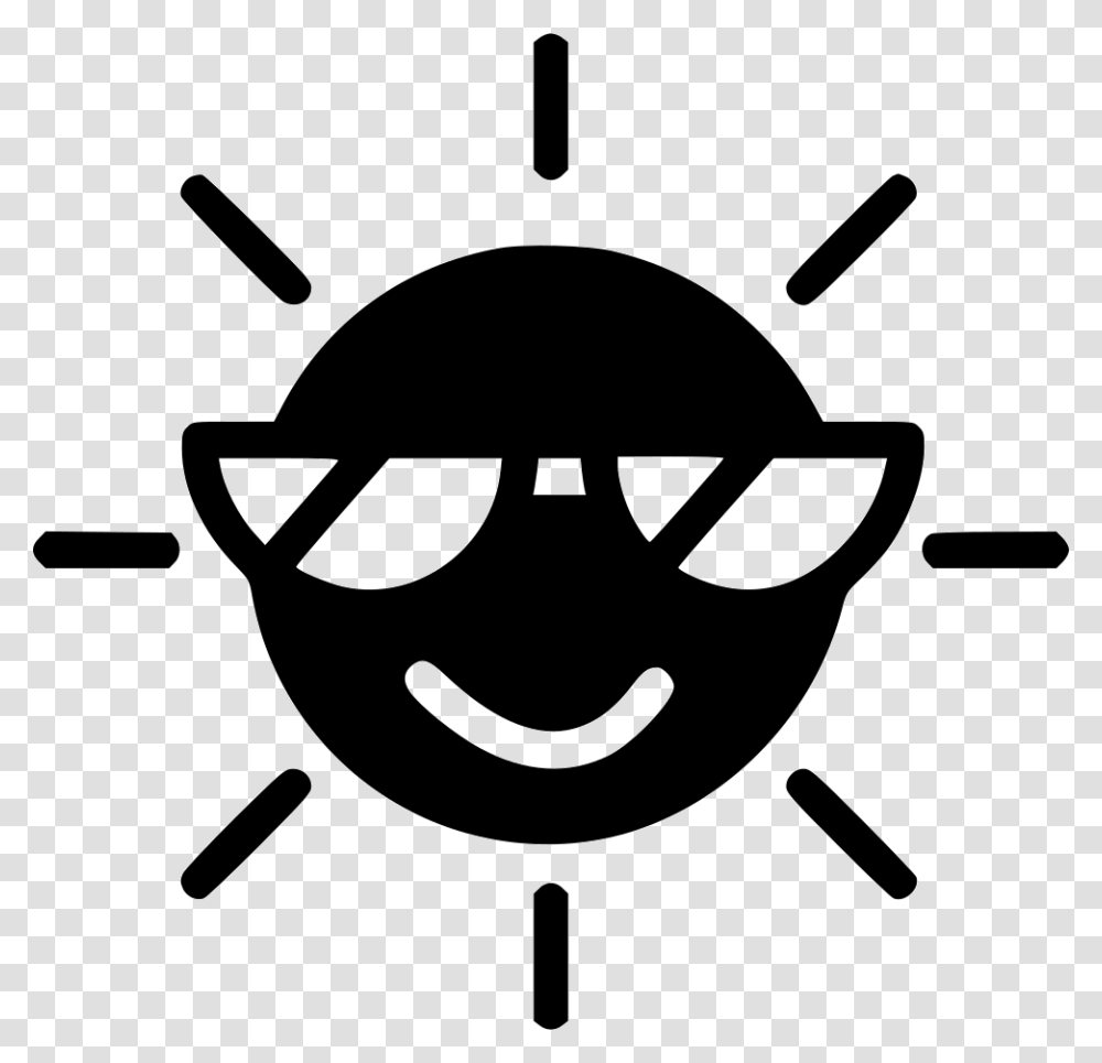 Cool Sunny Summer Sun Disco Ball Vector Black And White, Stencil, Logo, Trademark Transparent Png
