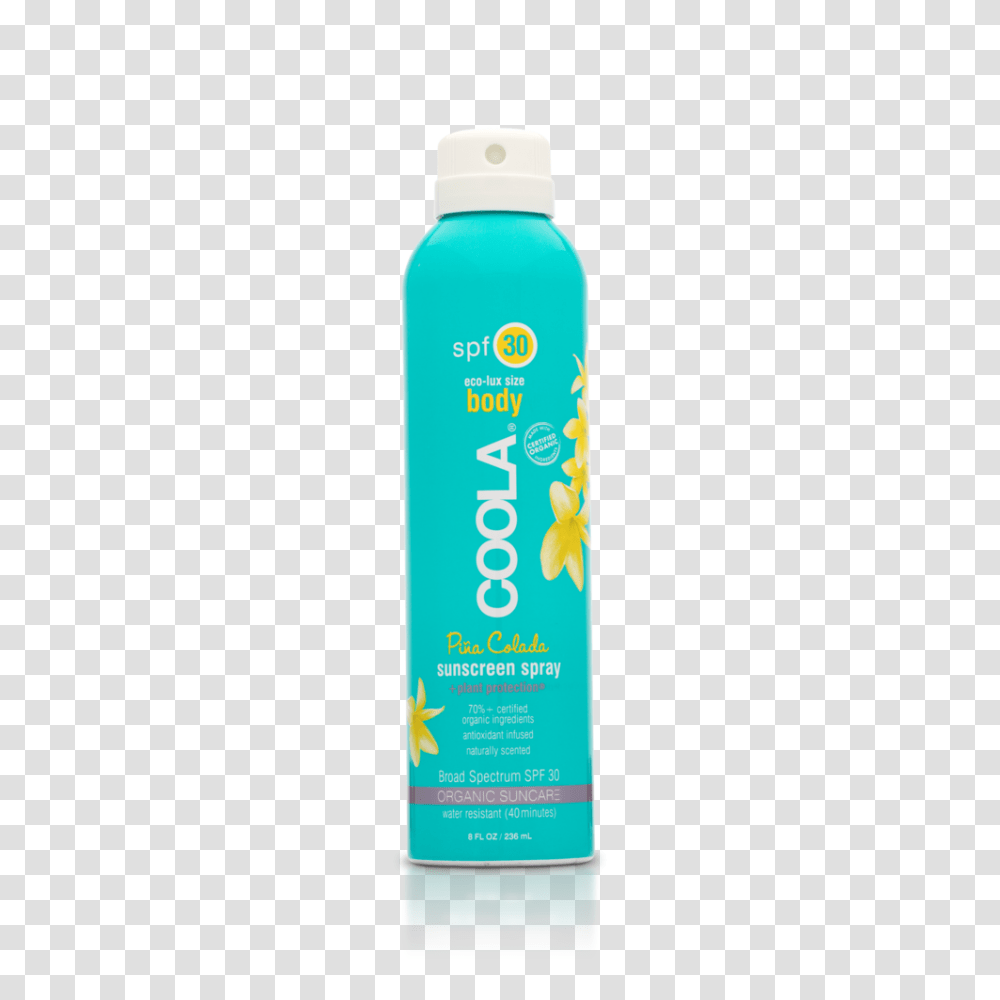 Coola Spf Pina Colada Organic Body Sunscreen Spray, Bottle, Shaker, Cosmetics, Shampoo Transparent Png