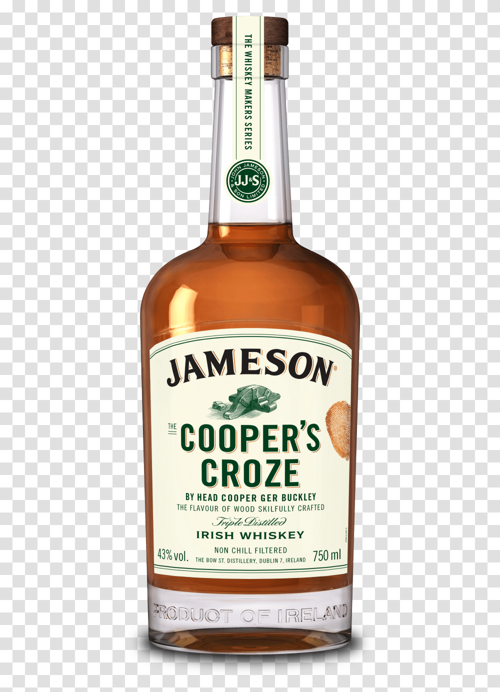 Coopers Croze Bottle Image 750ml Jameson Cooper Croze Whiskey, Liquor, Alcohol, Beverage, Drink Transparent Png