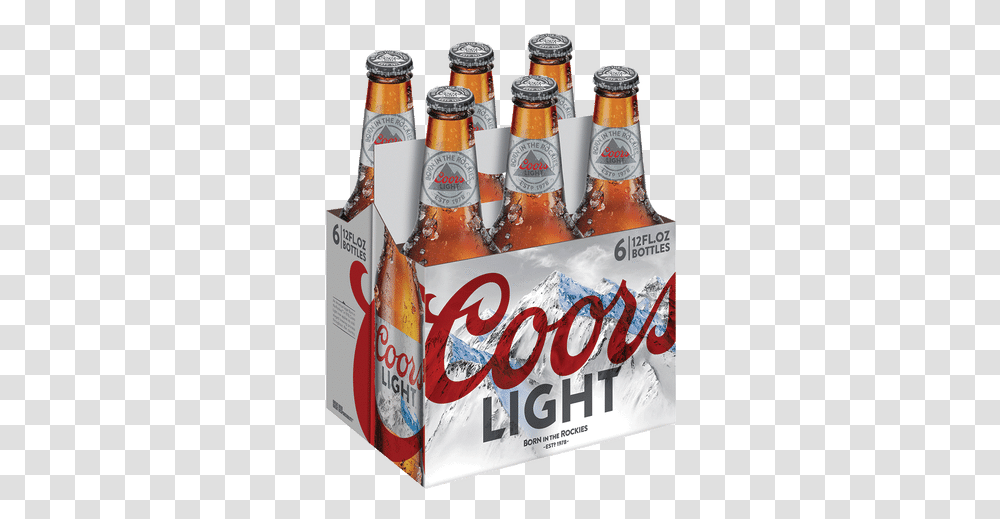 Coors Light 6pk Bottles 071990300050, Beverage, Drink, Coke, Coca Transparent Png