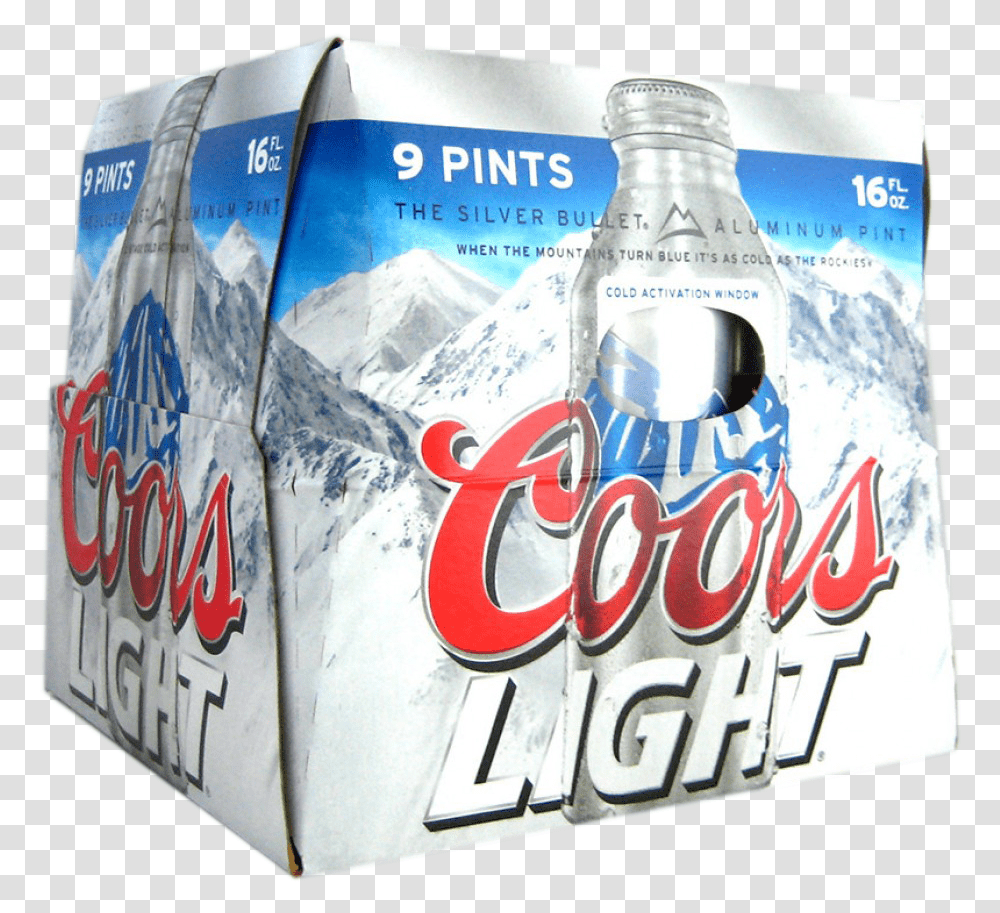 Coors Light Aluminum 16oz 9pk Bt Coors Light, Beverage, Drink, Coke, Coca Transparent Png