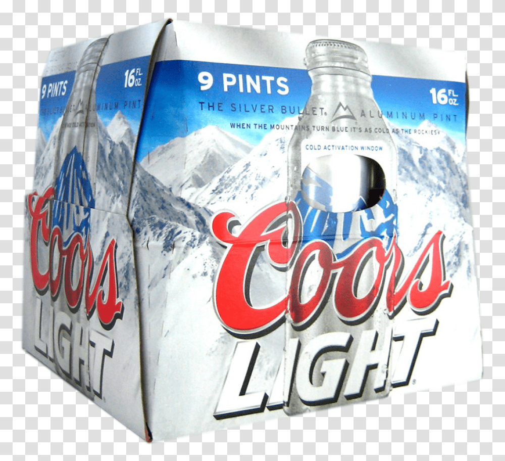 Coors Lt 16oz Alum 9pk 16oz Beer Coors Light, Beverage, Drink, Coke, Coca Transparent Png