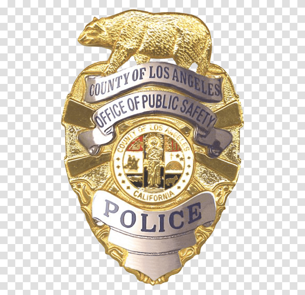Cop Badge Los Angeles County Police Badge, Logo, Trademark, Wristwatch Transparent Png