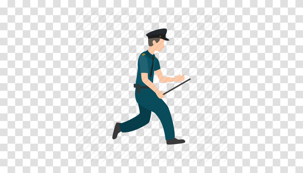 Cop Crime Officer Police Running Safety Security Icon, Person, Standing, Kneeling, Man Transparent Png