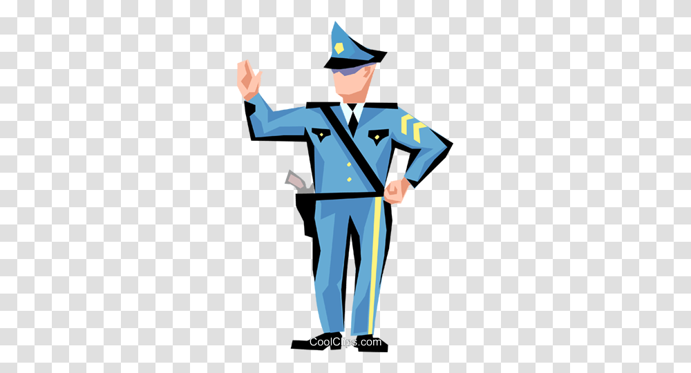 Cop Royalty Free Vector Clip Art Illustration, Performer, Military, Officer, Military Uniform Transparent Png