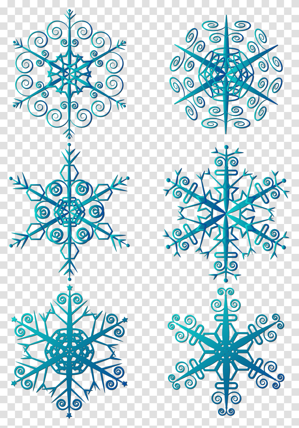 Copo De Nieve Azul Minimalista Elemento Vector Motif, Snowflake, Pattern, Ornament, Fractal Transparent Png