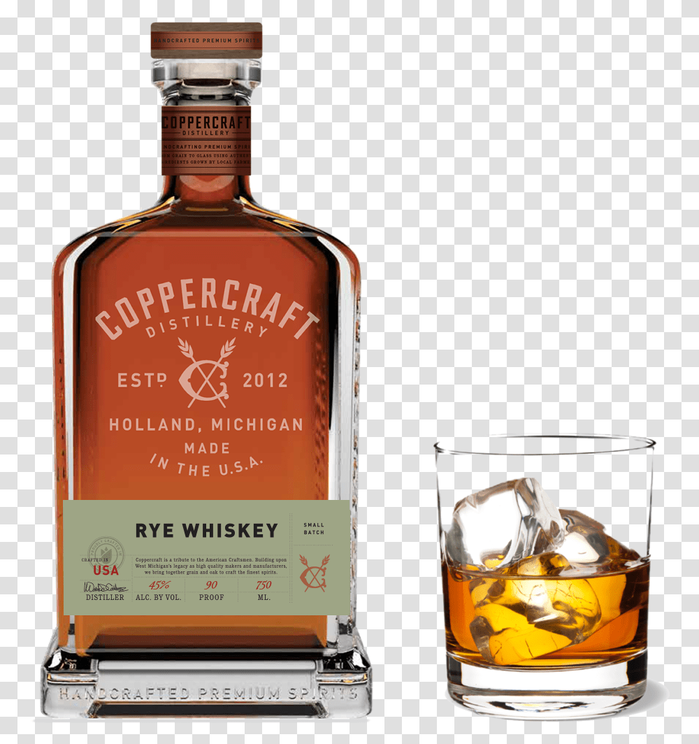 Coppercraft Straight Bourbon, Liquor, Alcohol, Beverage, Drink Transparent Png