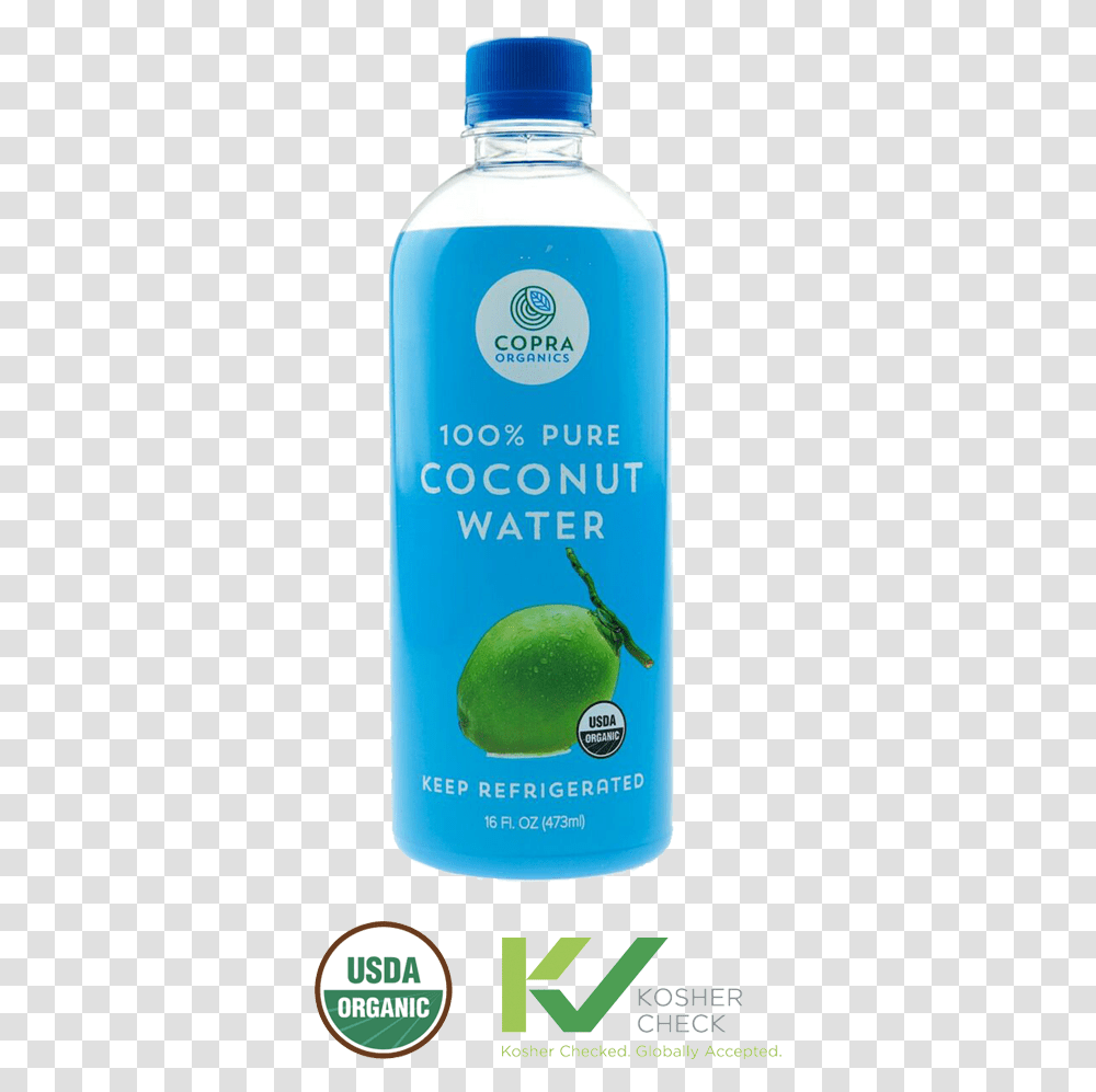 Copra Organic Coconut Water Usda Organic, Plant, Bottle, Fruit, Food Transparent Png