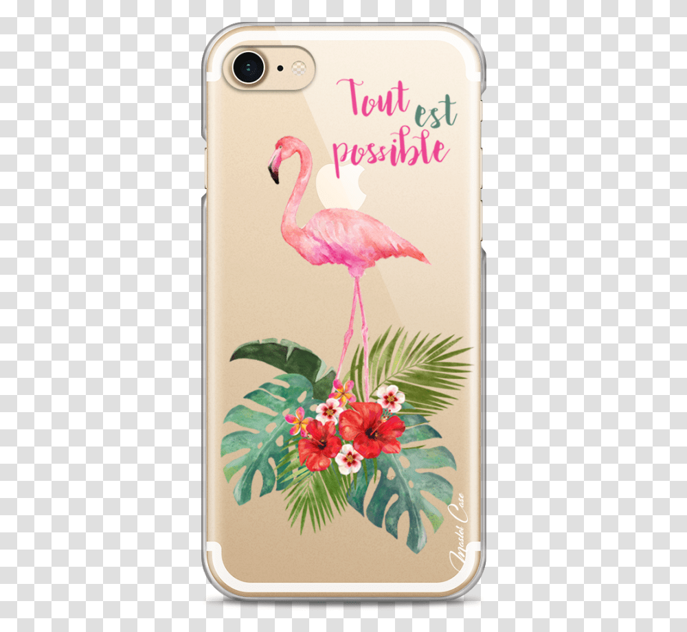Coque Iphone 78 Tropical Watercolor Flamingo Coque Iphone 7 Motif Tropical, Bird, Animal Transparent Png
