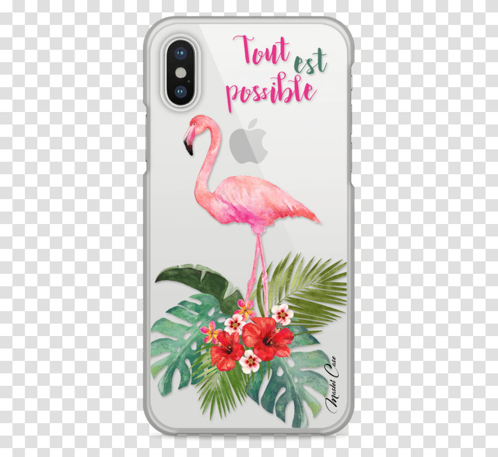 Coque Iphone X Tropical Watercolor Flamingo Coque Iphone X Princesse, Bird, Animal, Flower, Plant Transparent Png