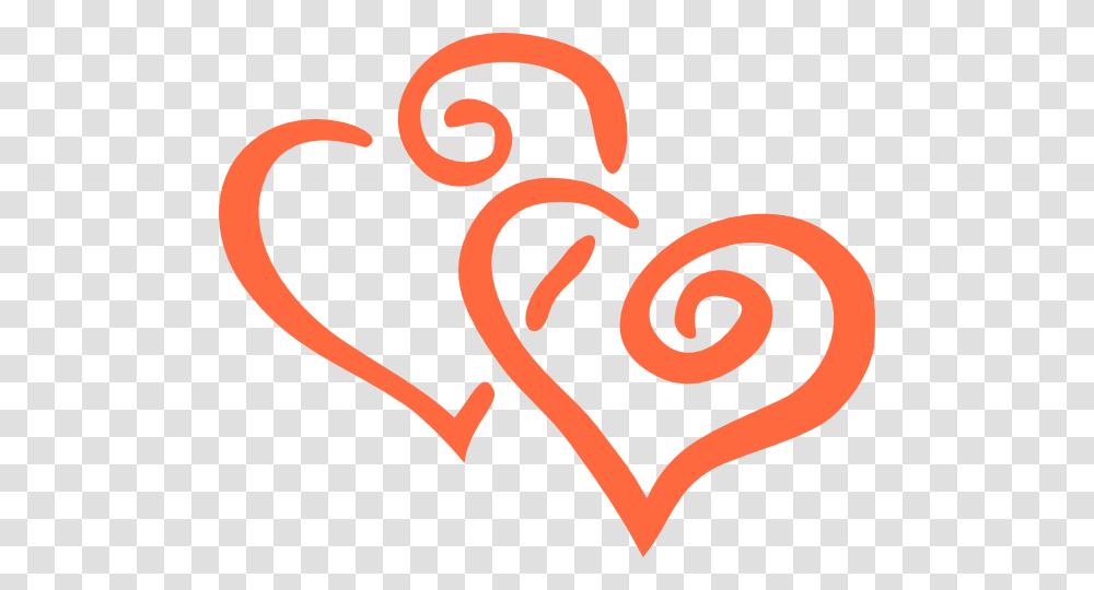 Coral Double Hearts Clip Arts For Web, Number, Dynamite Transparent Png