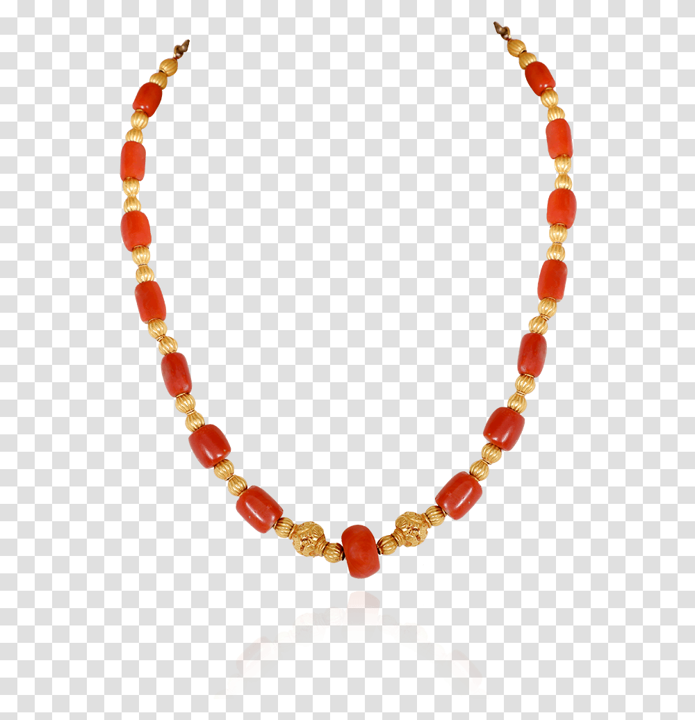 Coral Gold Bead Chain Coral Beads Gold Necklace, Bead Necklace, Jewelry, Ornament, Accessories Transparent Png