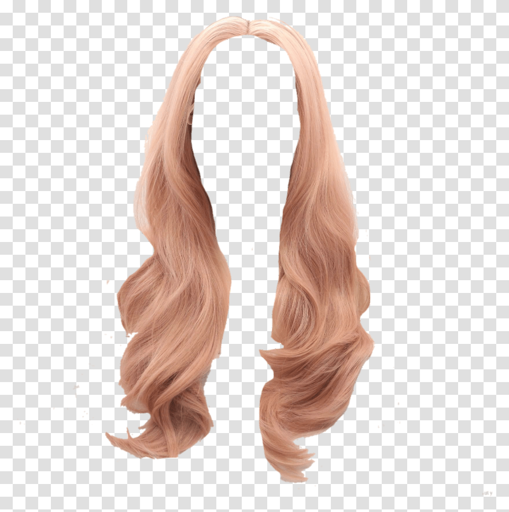 Coral Hair Wig Long Hair Pretty Hair Pink Wig, Person Transparent Png