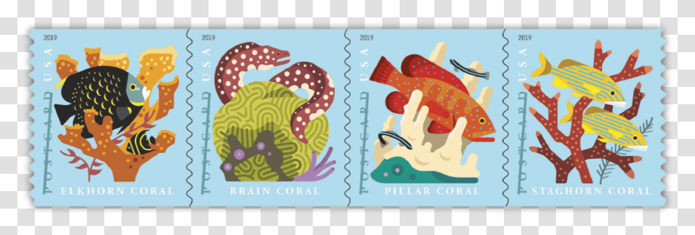 Coral Reef Postcard Stamps, Postage Stamp, Sweets, Food, Confectionery Transparent Png