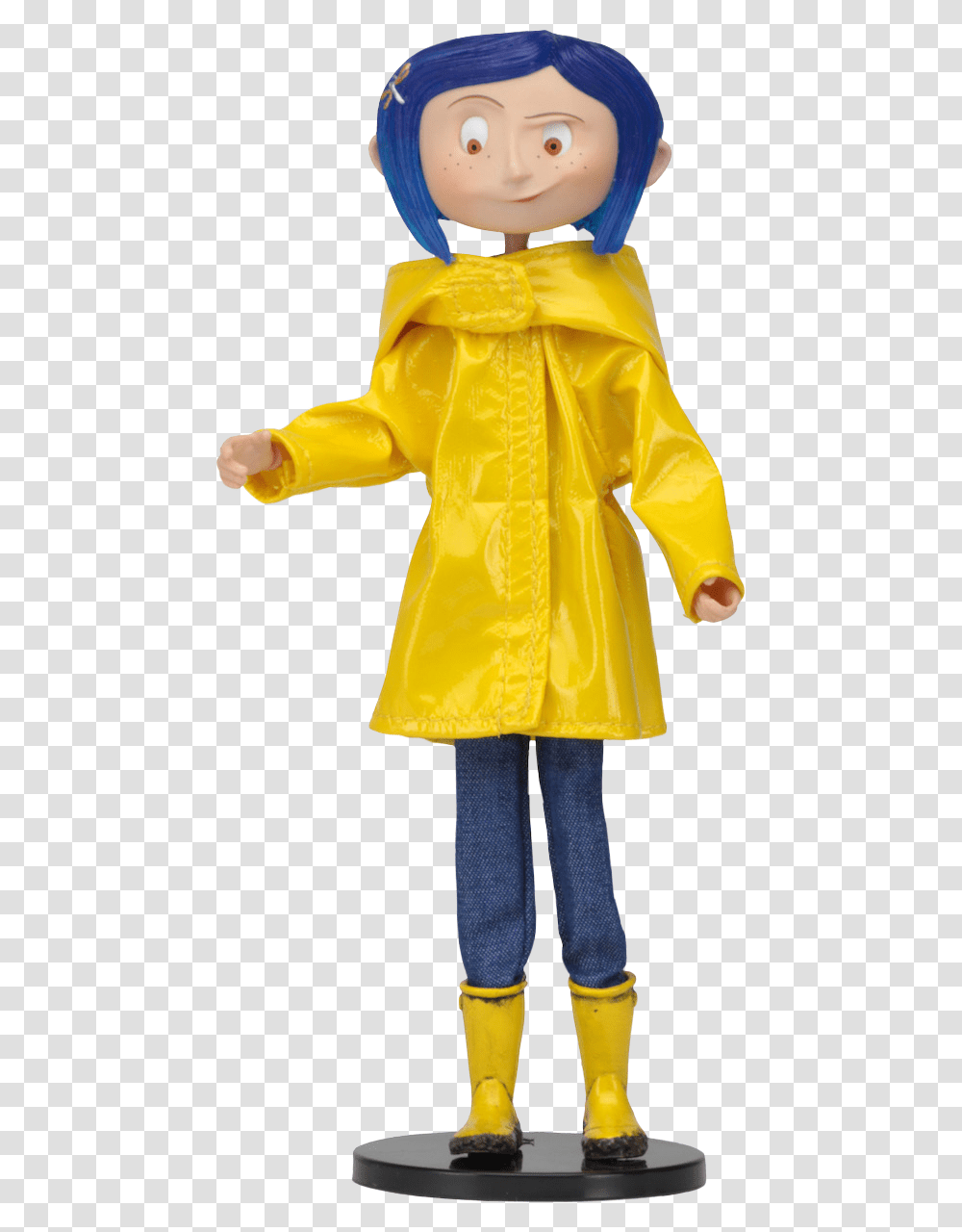 Coraline In Rain Coat 7 Bendable Doll Disfraz De Coraline Y La Puerta Secreta, Apparel, Raincoat, Person Transparent Png
