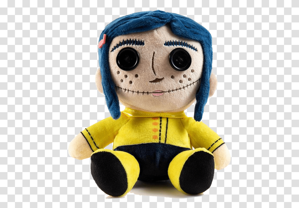Coraline With Button Eyes Phunny Plush By Kidrobot Coraline Peluche, Toy, Doll Transparent Png
