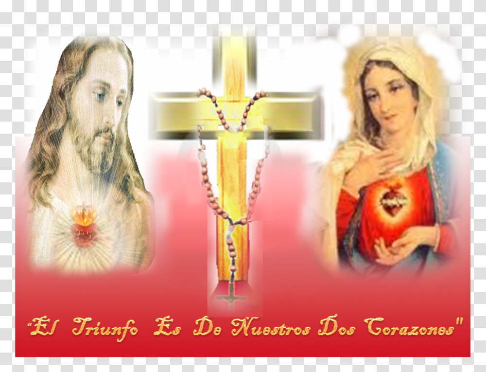 Corazon De Jesus Y Maria, Person, Advertisement, Poster, Painting Transparent Png