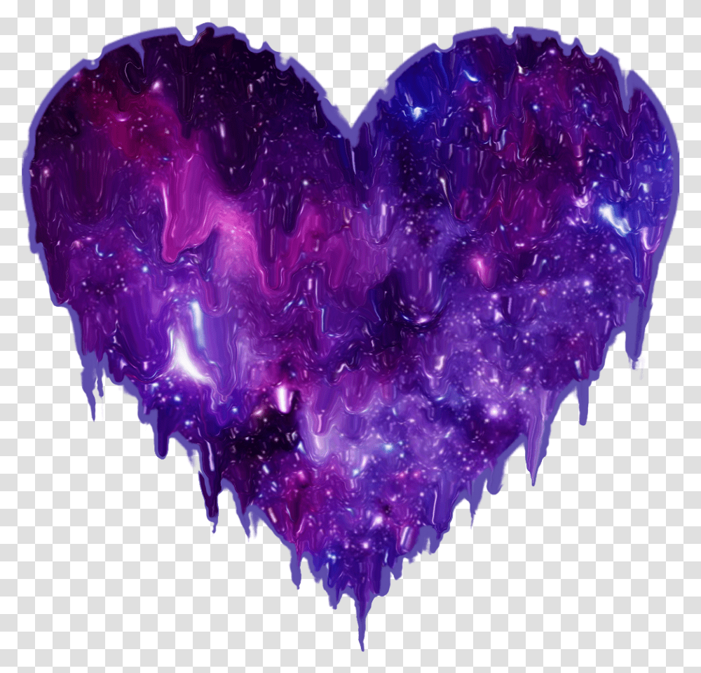 Corazon Heart Derretido Galaxia Galaxia Derretida, Crystal, Purple, Mineral, Ornament Transparent Png
